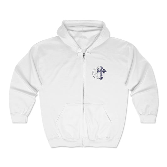 Collections All WHITE Embroidered Full Zip Hoodie